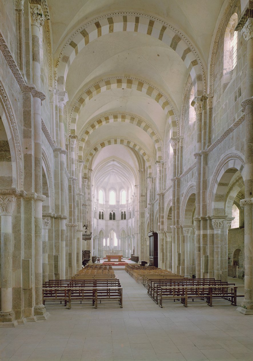 Pohled do interiéru lodi, kolem 1120-50 od French School