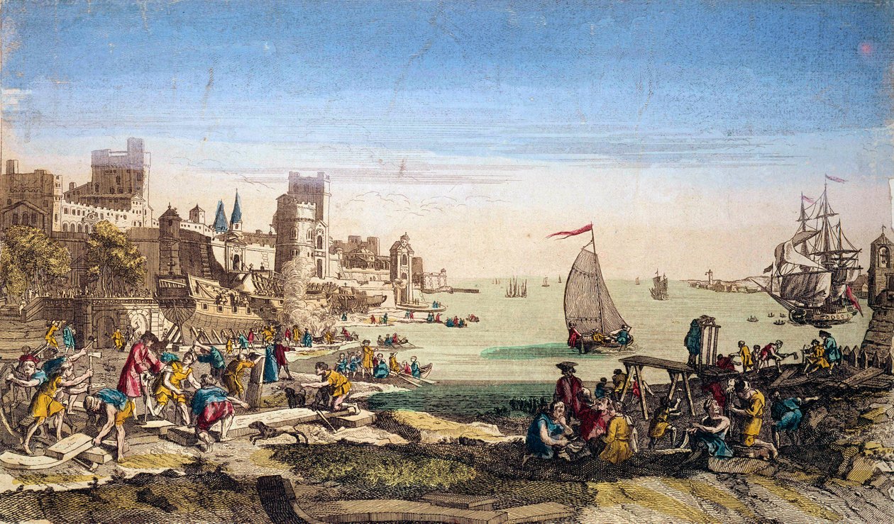 Pohled na přístav a loděnice města Le Havre (Seina). od French School