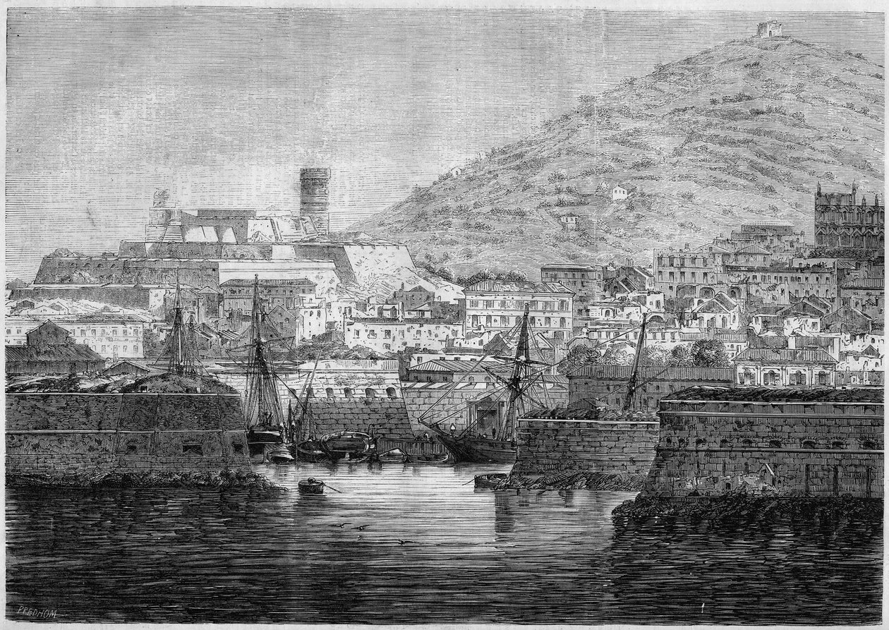 Pohled na přístav a město Gaete (Gaeta), Itálie od French School