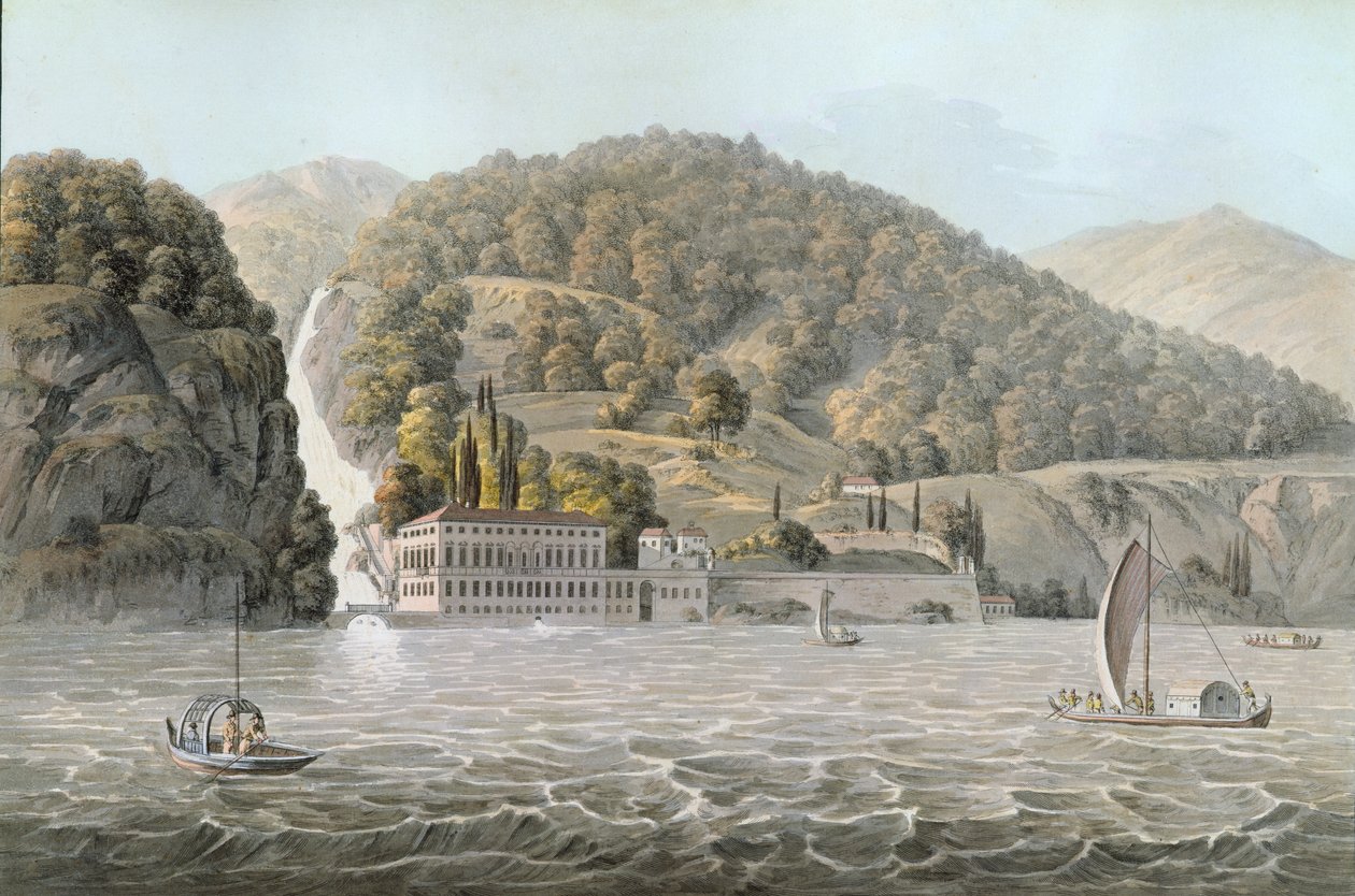 Villa Pliniana, jezero Como, 1803 od French School