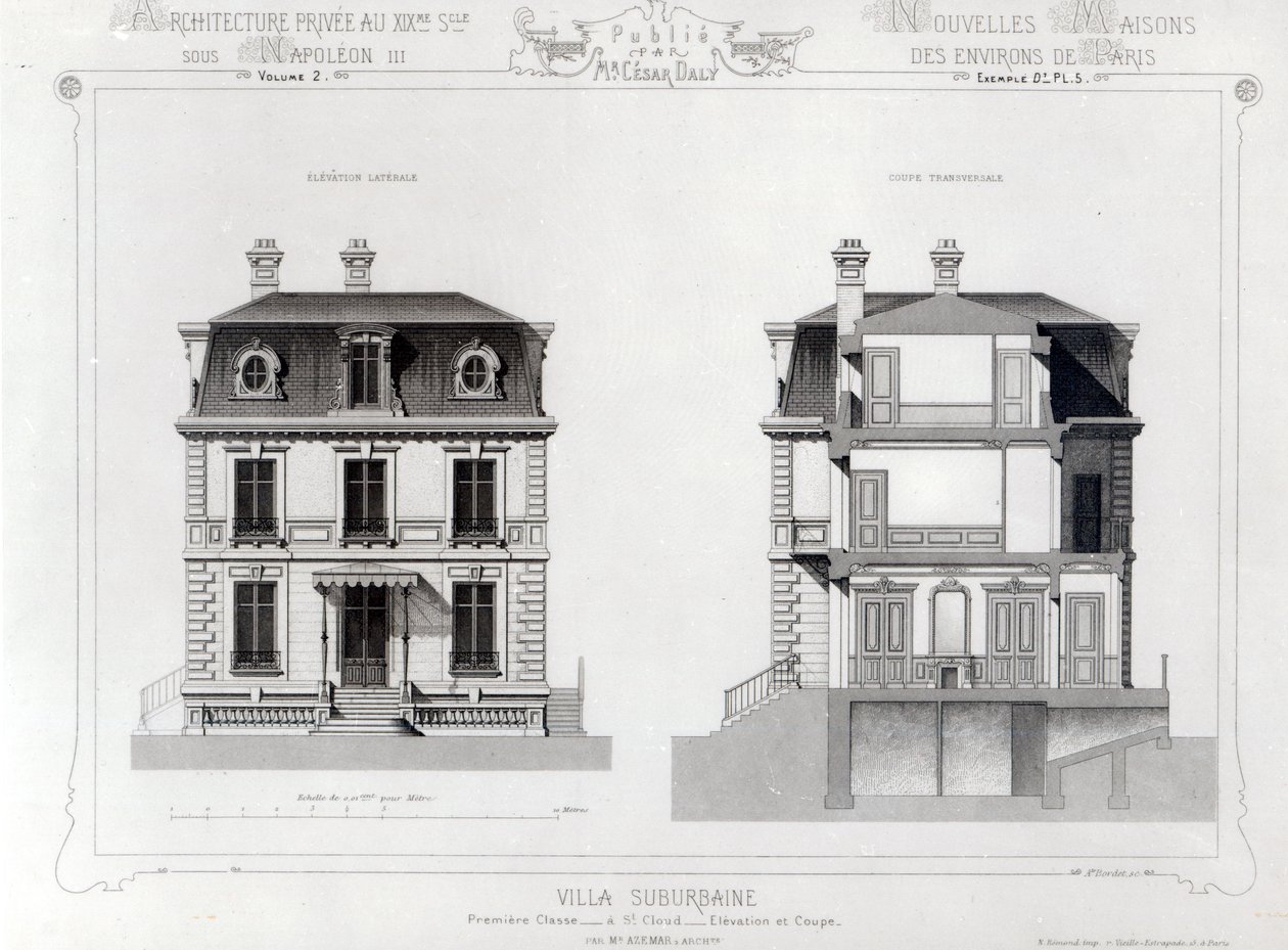 Villa Suburbaine, Premier Chasse at St. Cloud, z Architecture Privee au C19th, od French School