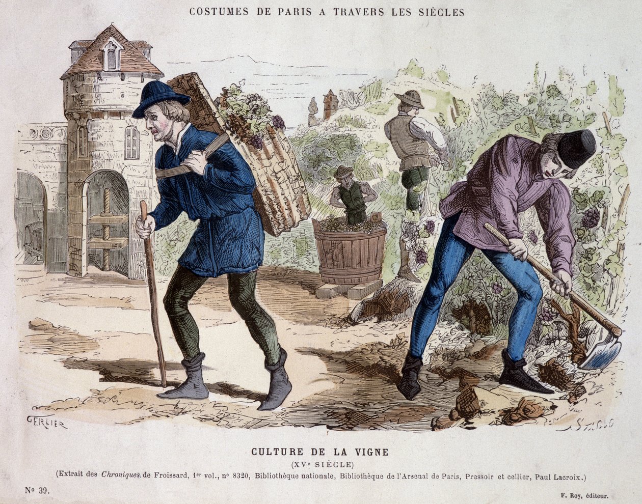 Kultura révy vinné v 15. století – v „“Costume de Paris v průběhu staletí““ od French School