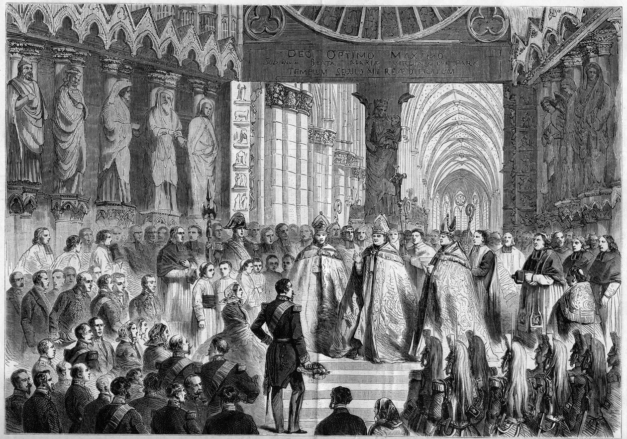 Návštěva Napoleona III. (1808-1873) a Impress Eugenie (1826-1920) v Remeši od French School