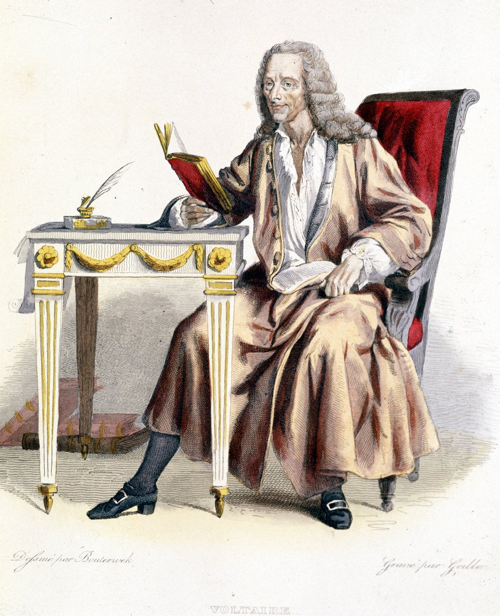 Voltaire - v Ed. Mennechet, "" Francouzský Plutarch "" od French School