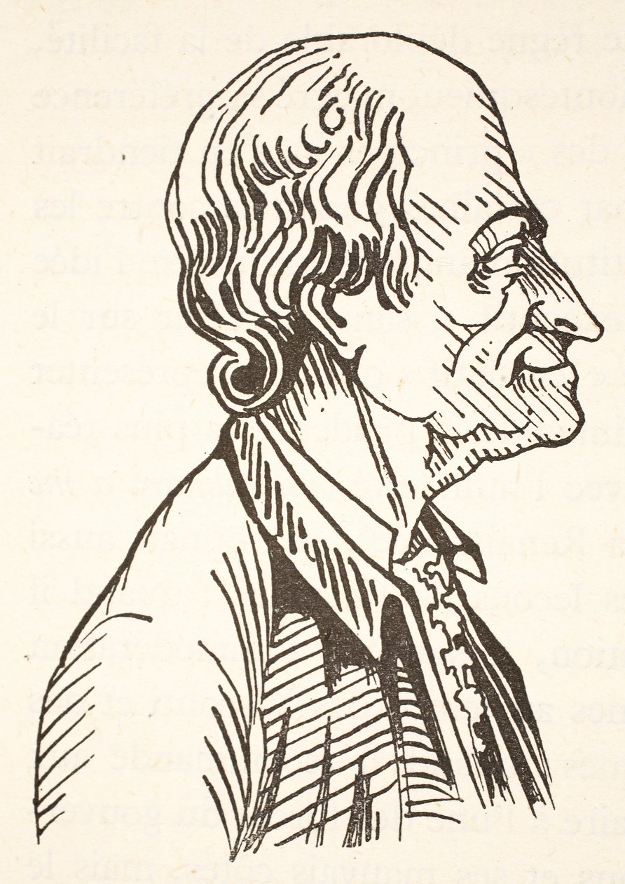 Voltaire, kopie Boris Mestchersky (zemř. 1957), ilustrace z knihy Histoire de la Nation Francaise, Sciences, Svazek I a II, autor Gabriel Hanotaux (1853-1944), 1924 od French School