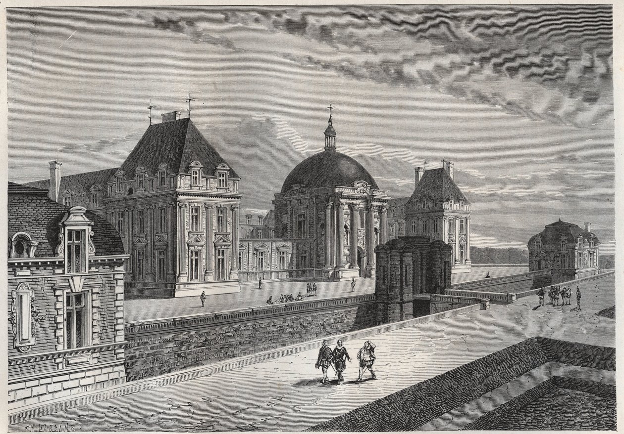 Pohled na zámek Royal de Monceaux – rytina z „“ Historie Francie vyprávěná mým vnoučatům““ – od Francoise Guizota – 1872-1876 od French School