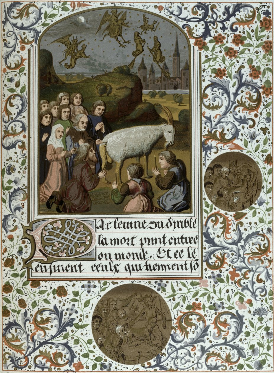Valdenský sabat, faksimile kopie rukopisu, Paříž, 19. století od French School