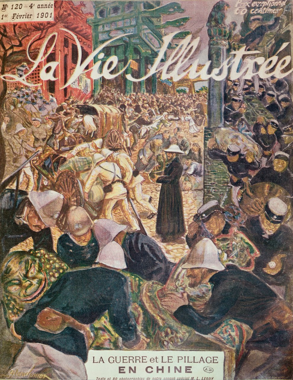 Válka a drancování v Číně, z La Vie Illustre, 1. února 1901 od French School