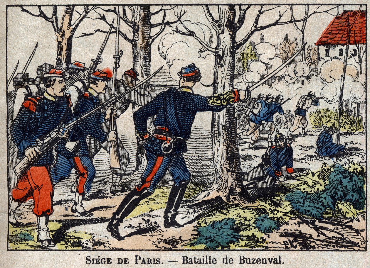 Válka roku 1870 mezi Francií a Pruskem: Bitva u Buzenvalu v oblasti Paříže dne 19.01.1871. od French School