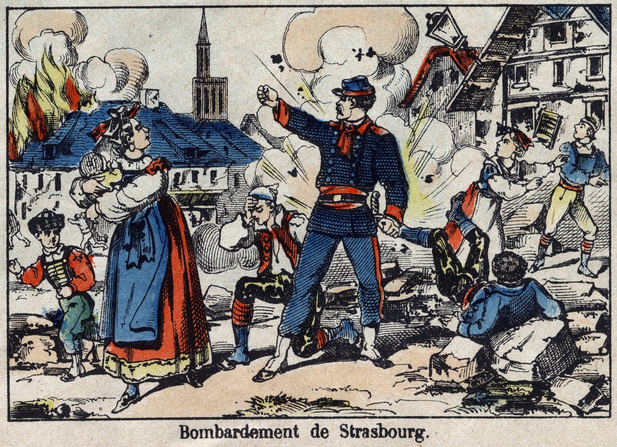 Válka roku 1870 mezi Francií a Pruskem: Obléhání a bombardování Štrasburku od French School
