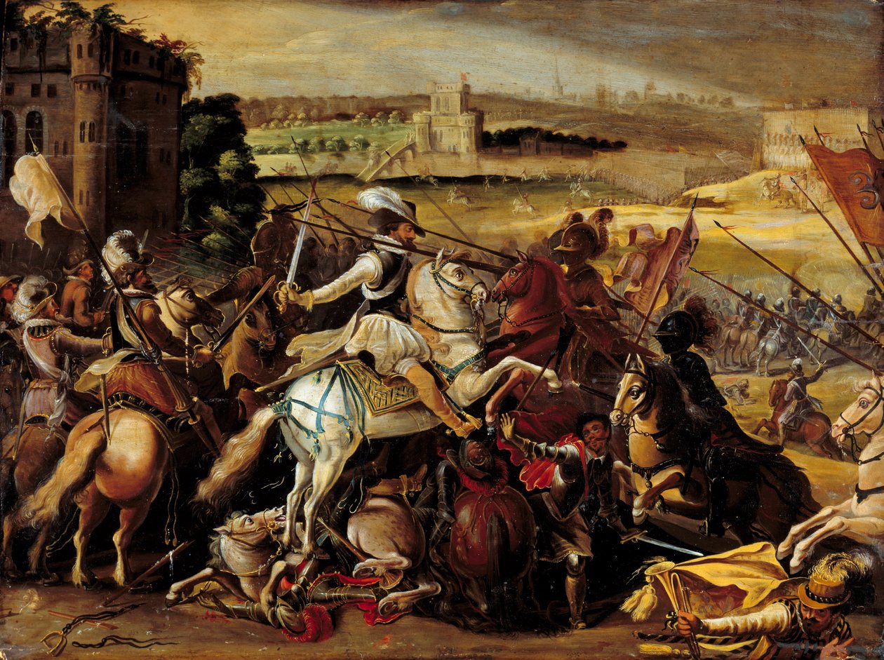 Náboženská válka: „“ Henri IV v bitvě u Arques (21 od French School