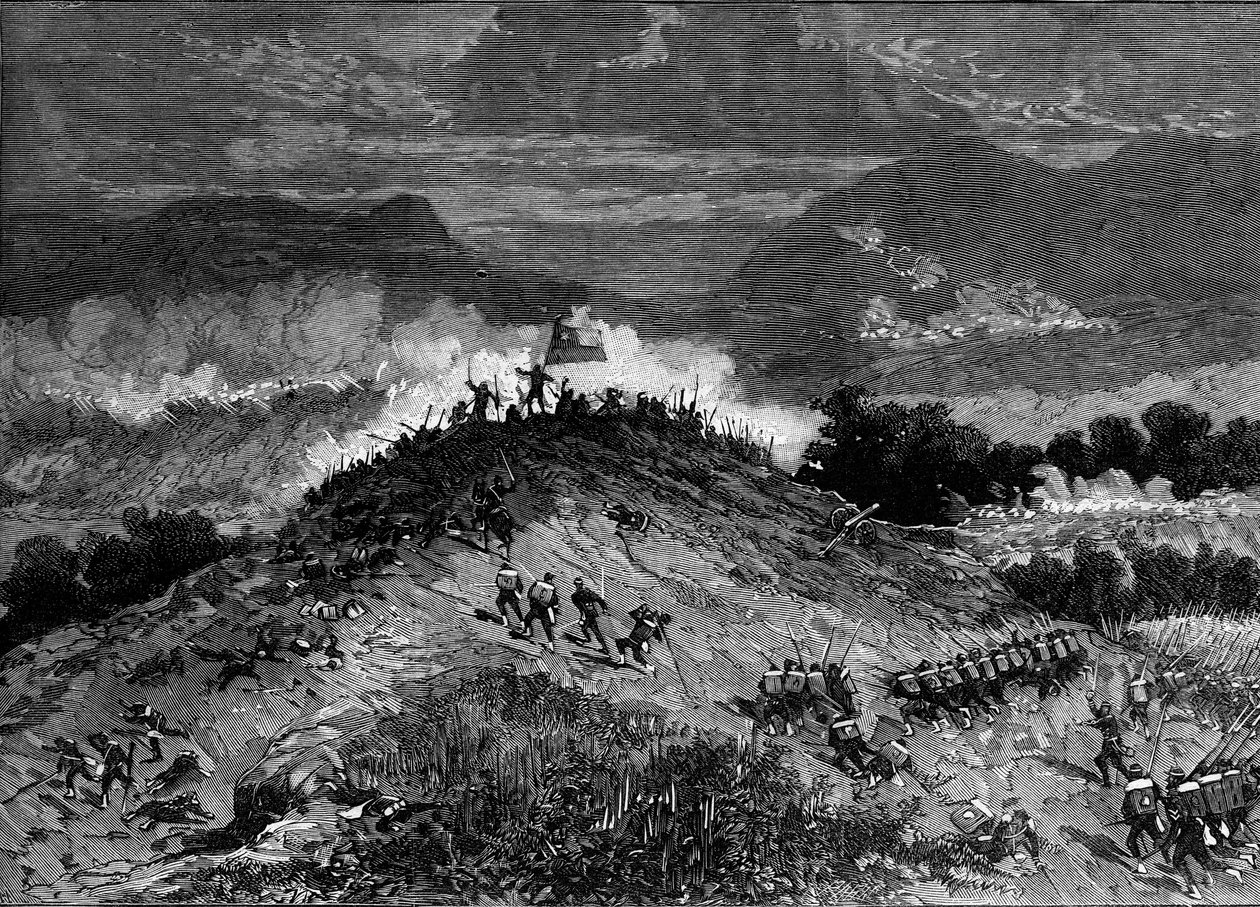 Válka v Pacifiku (1879-1884) mezi Peru a Bolívií a Chile – bitva o Los Angeles – 22. března od French School