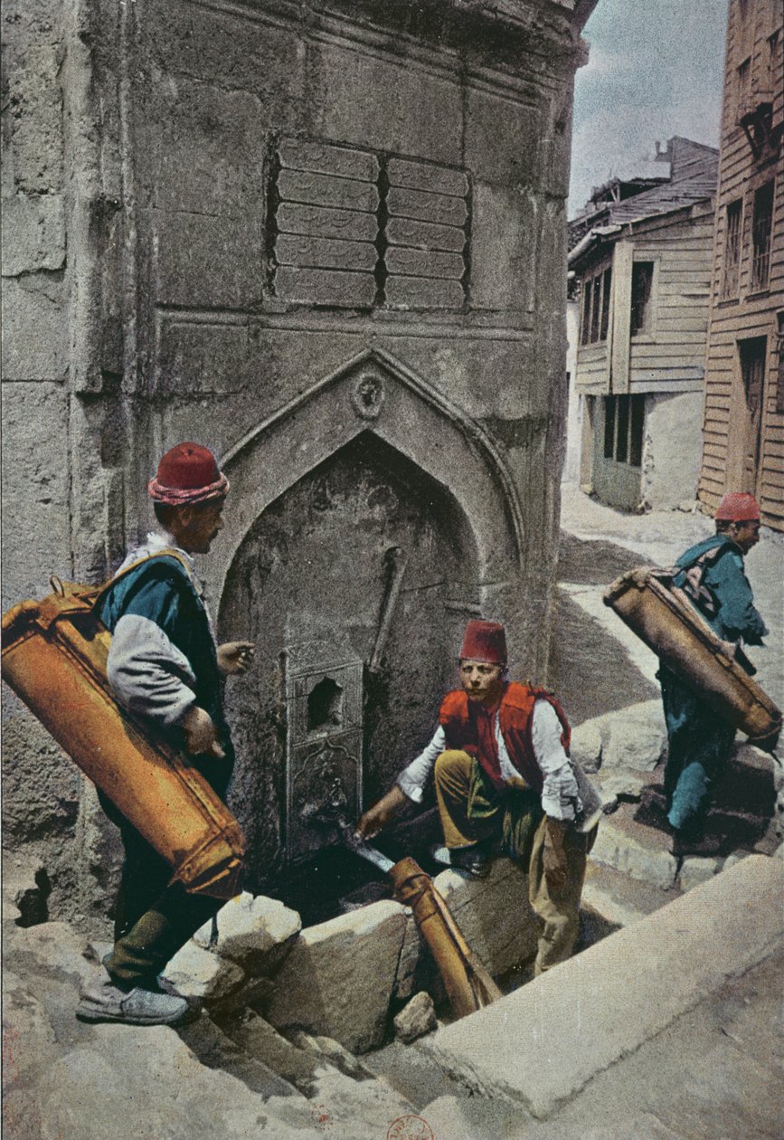 Nosiči vody v Konstantinopoli, kolem roku 1895 od French School