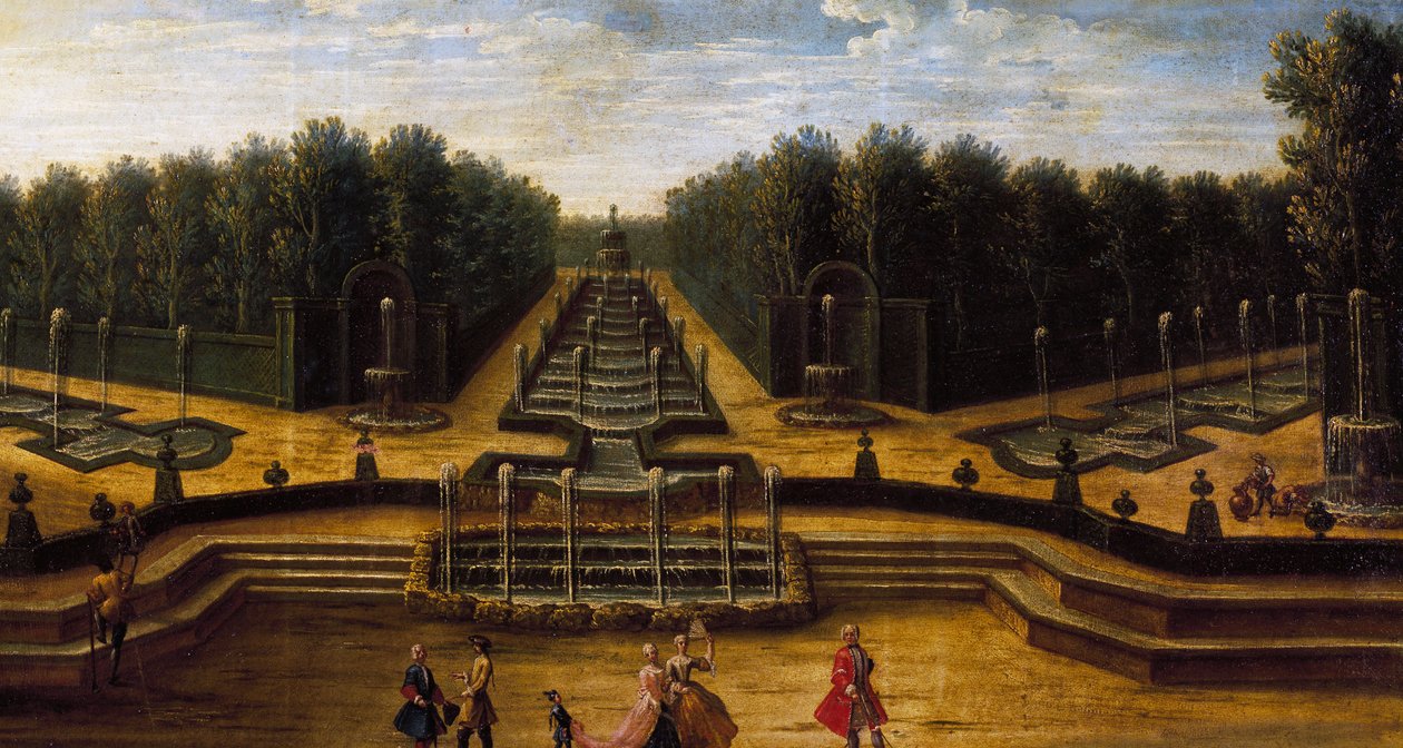 Vodní divadlo, zahrada paláce ve Versailles od French School