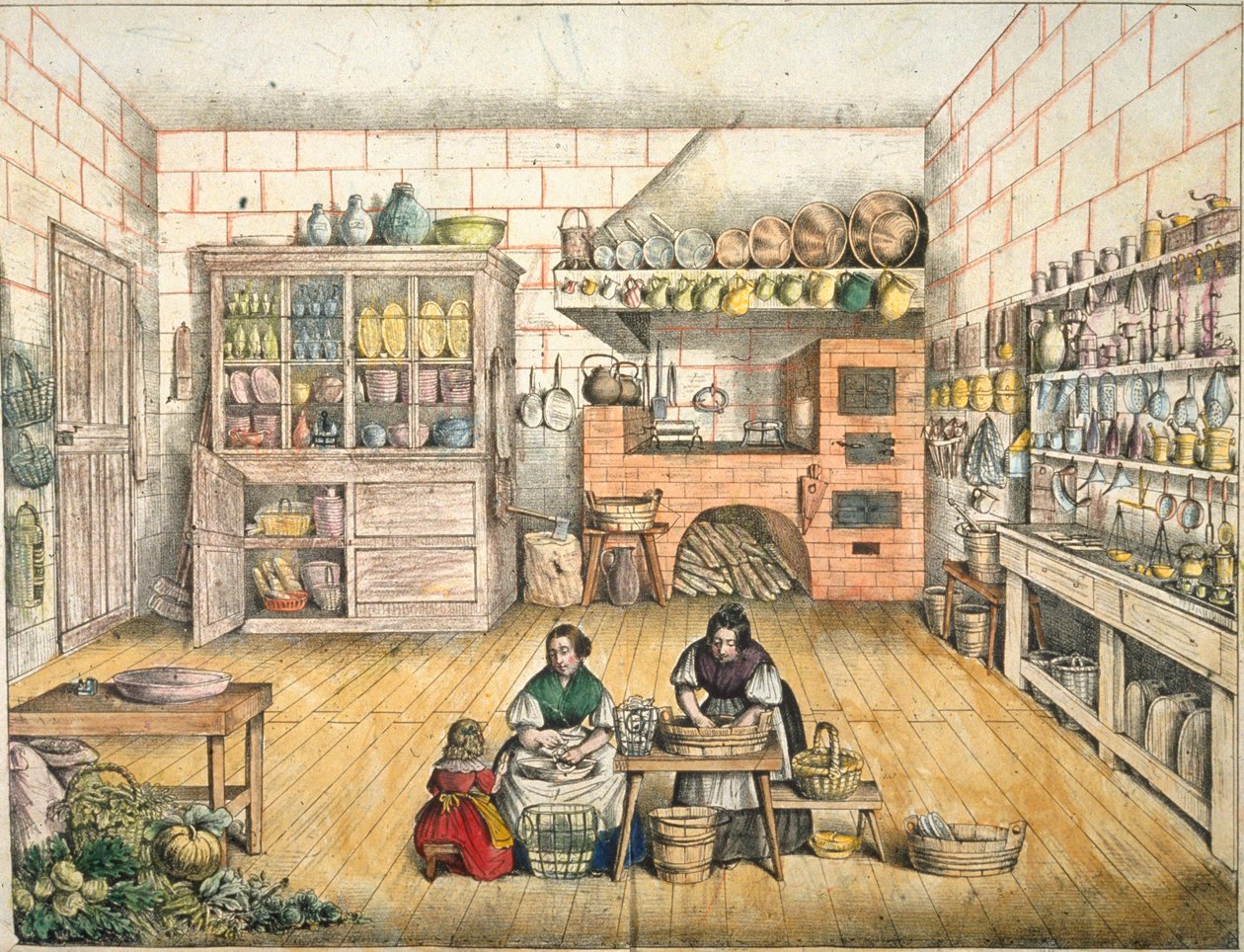 Dobře zásobená rustikální kuchyně od French School