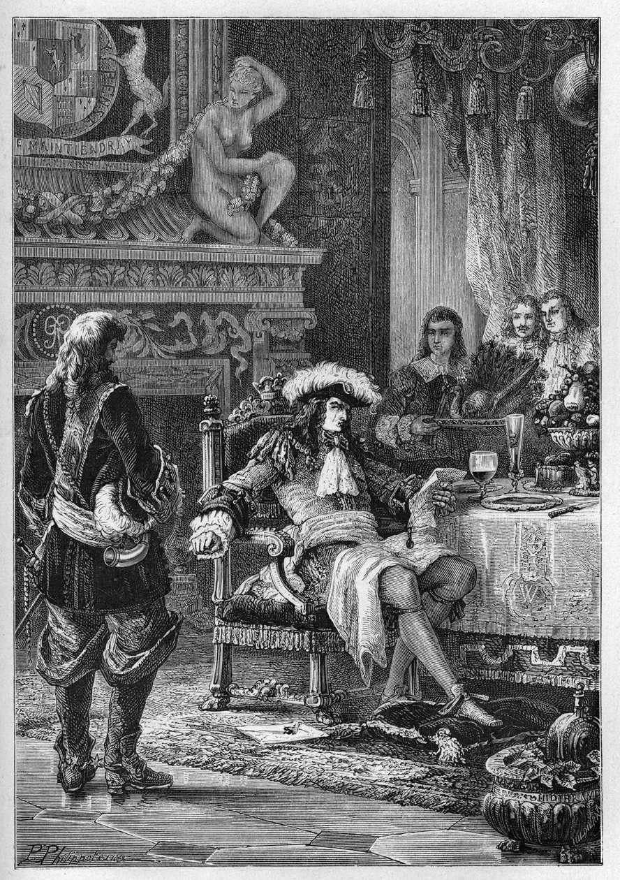 Vilém III. Oranžský dostává zprávu o narození prince z Walesu - Vilém III. (1650-1702) dostává zprávu o narození prince z Walesu - Zprávy pro Viléma III. - rytina z „“ L
