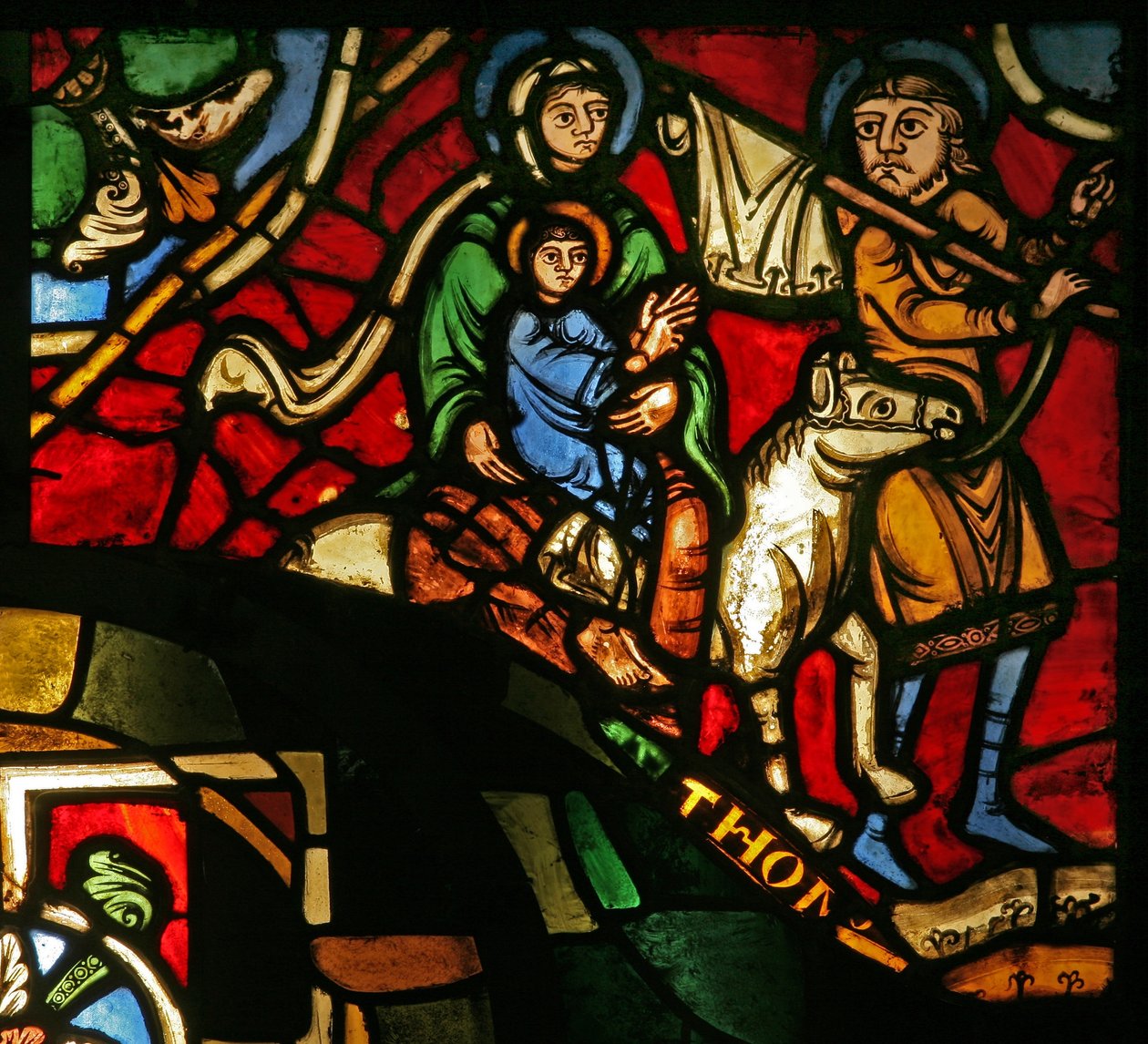 Window Treasury-A zobrazující Útěk do Egypta od French School