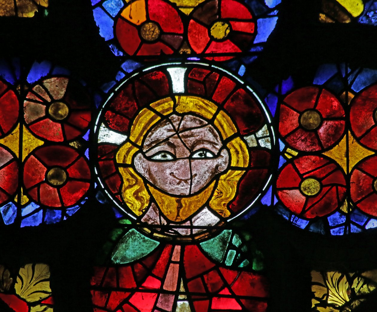 Okno zobrazující Hlavu Krista, c.1290 od French School