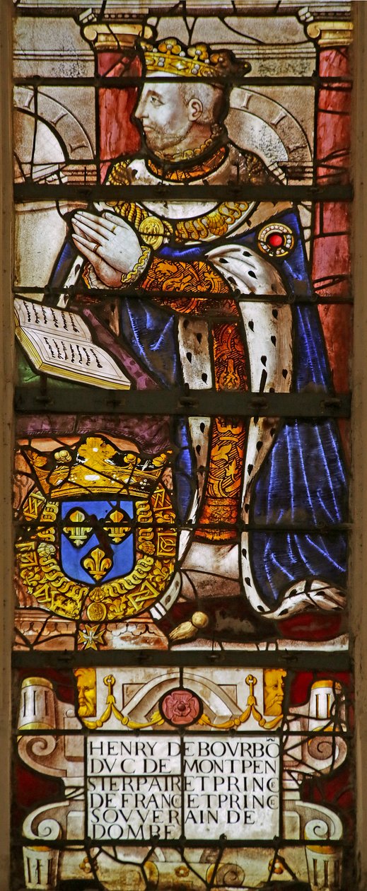 Okno zobrazující Henri de Bourbon (vitráže) od French School