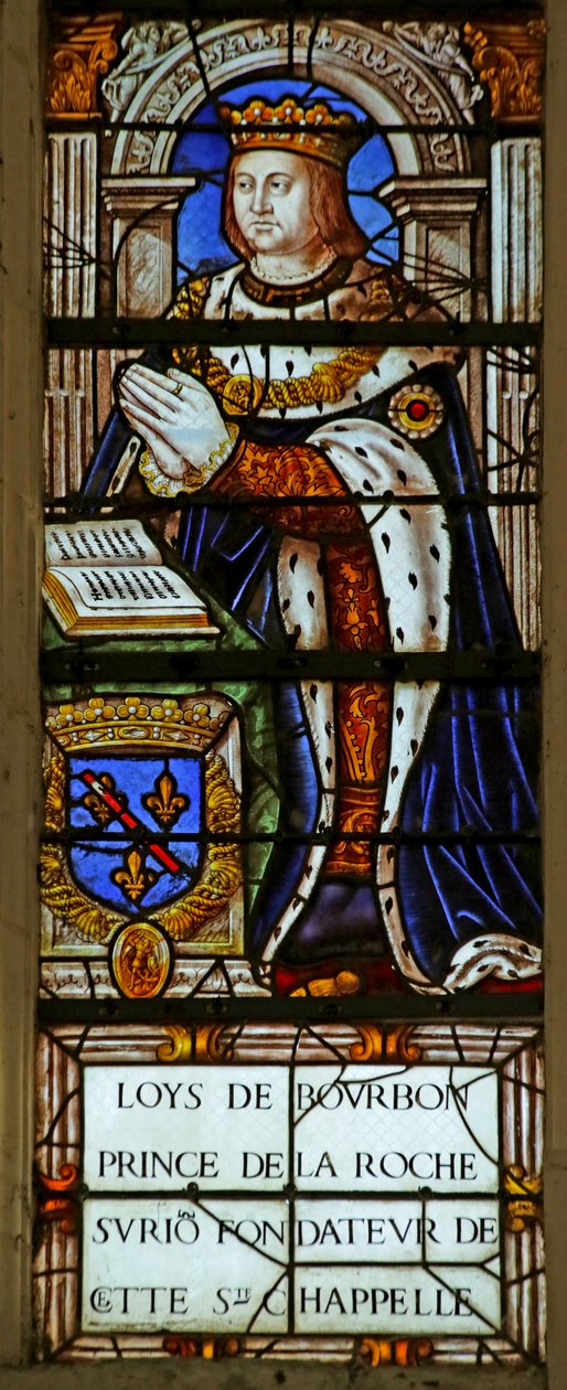 Okno zobrazující Louis de Bourbon (vitráže) od French School