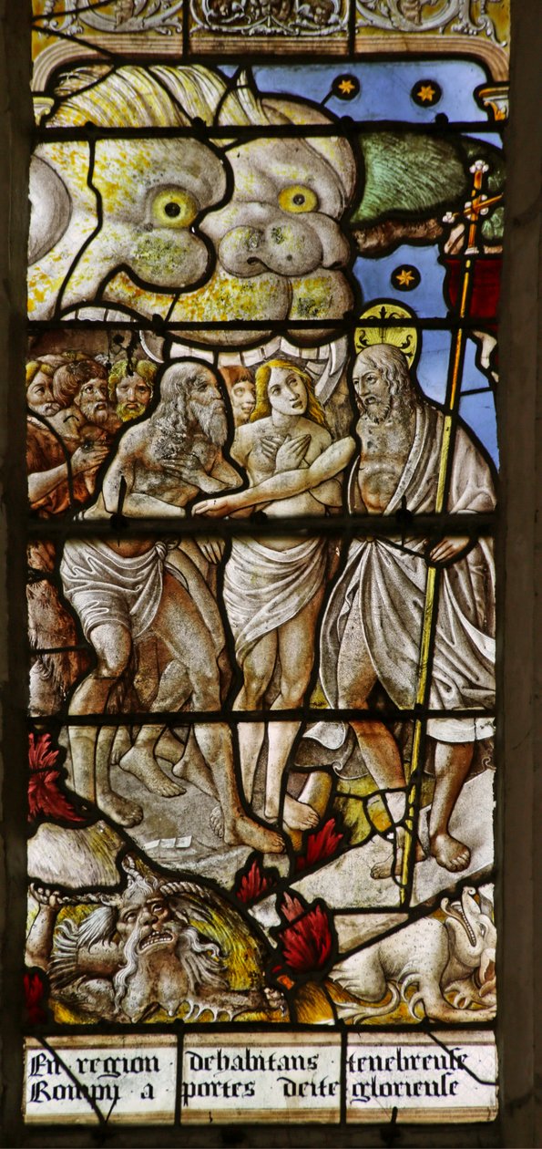 Okno zobrazující Harrowing of Hell od French School