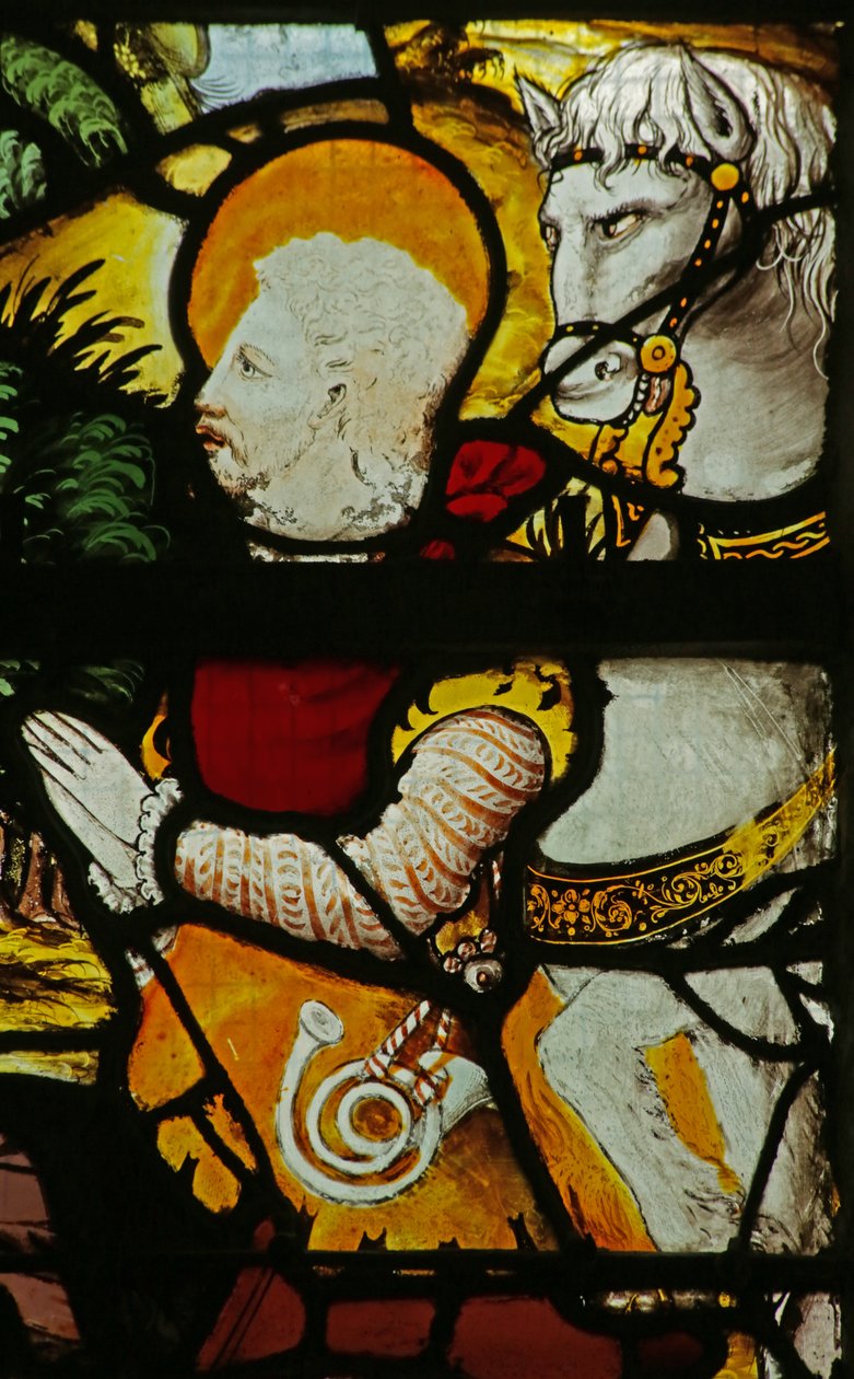 Okno zobrazující vizi svatého Eustache, detail 2921629 od French School