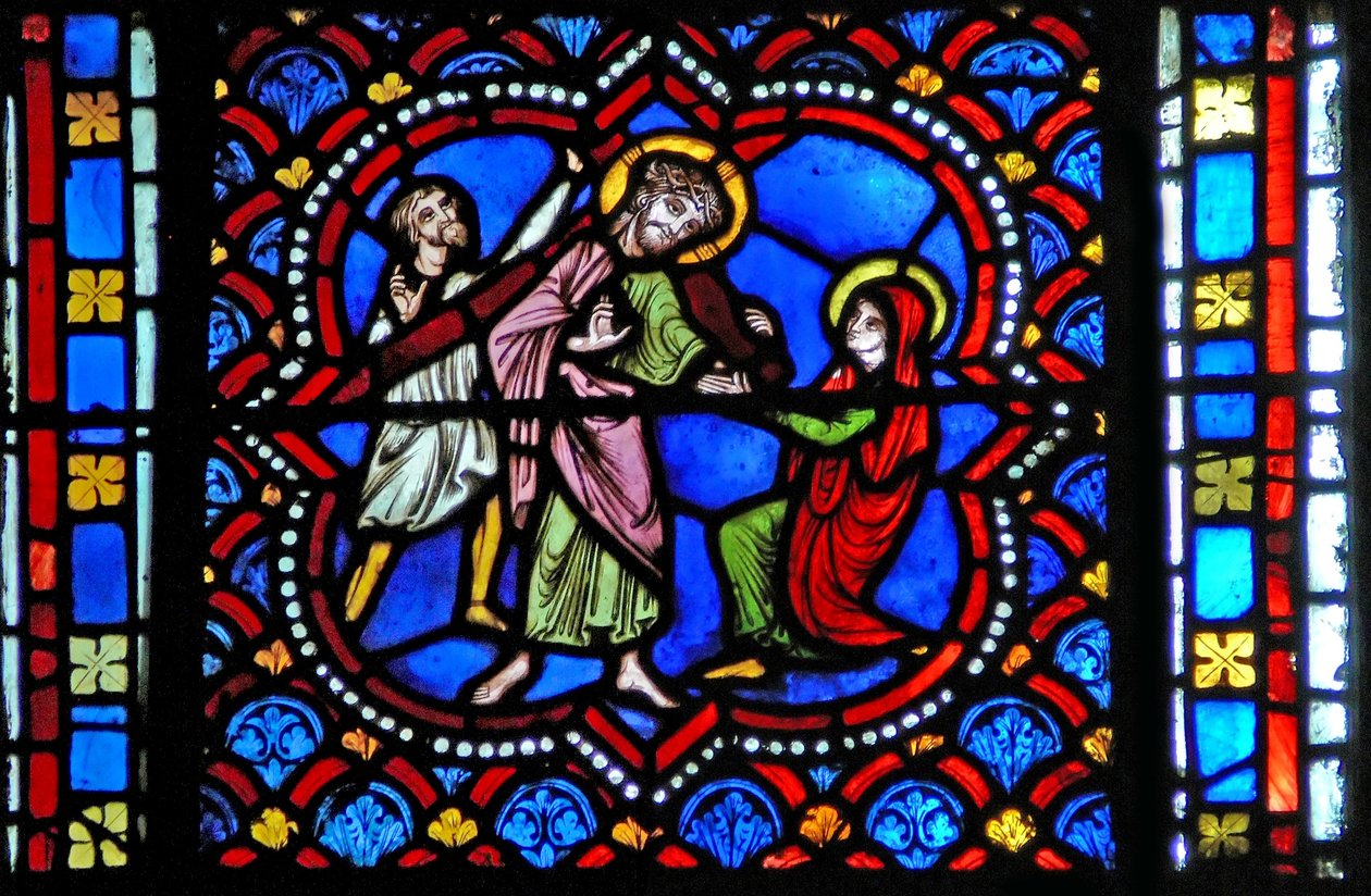 Okno s2-L zobrazující Via Crucis od French School