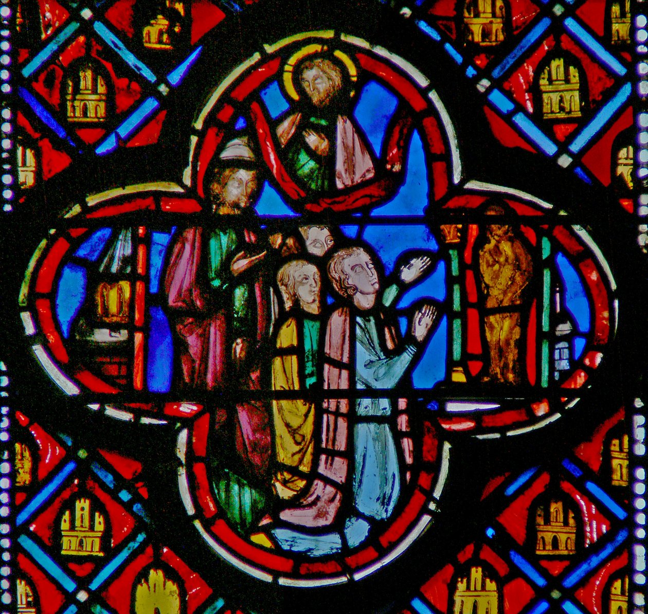 Okno w10 Ezekiel vidí ohavnost pustin Ez VIII 10 od French School