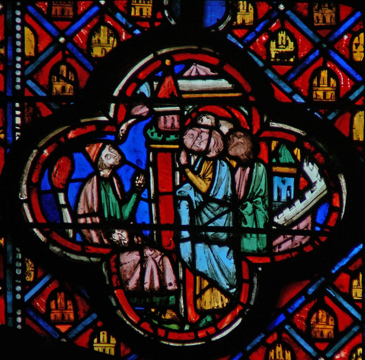 Okno w10 Ezekiel mluví k lidem Ez XIV 1 od French School