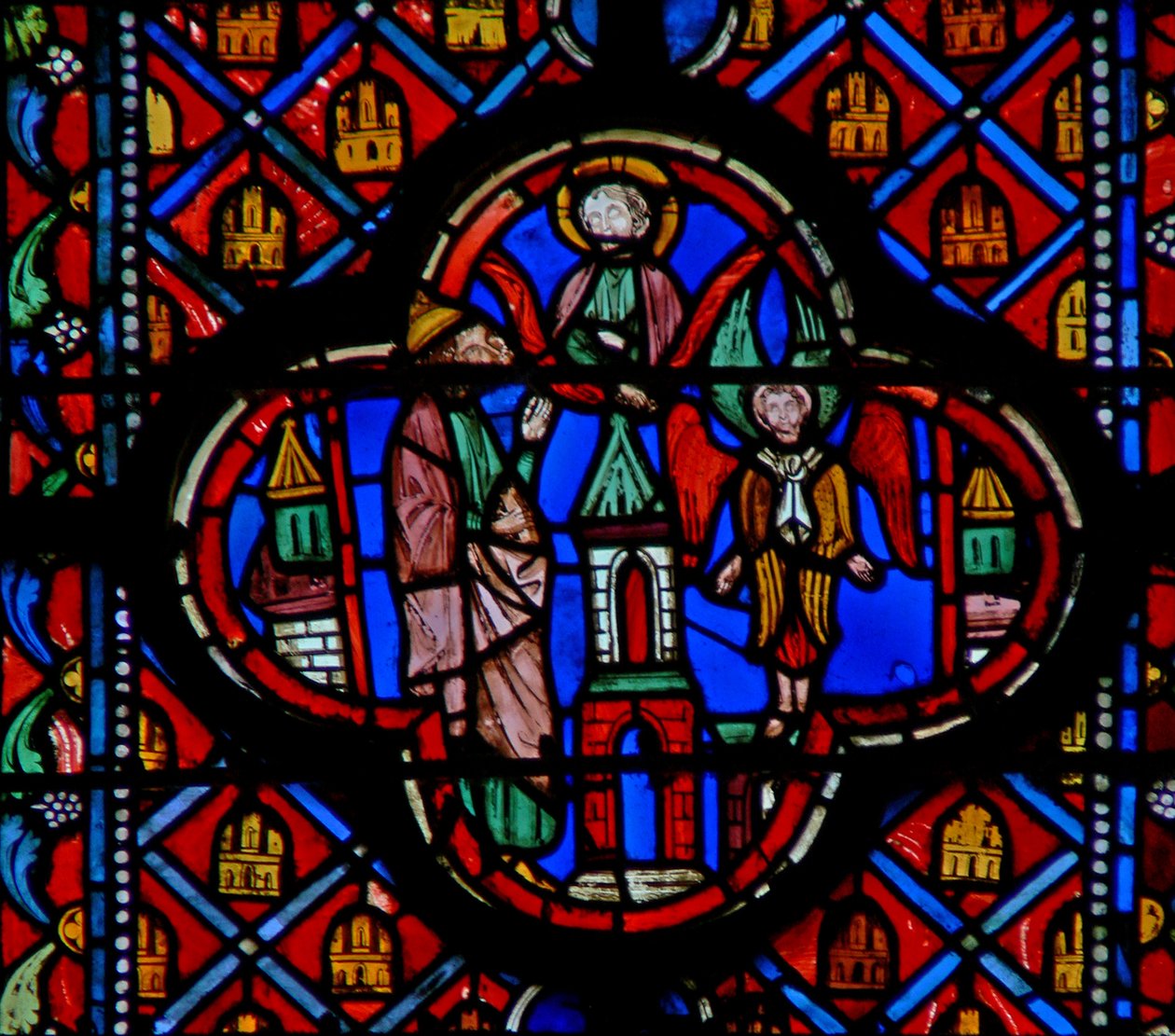 Window w10 Vize Ezechiela s cherubínem? Ez XL 1-5? od French School