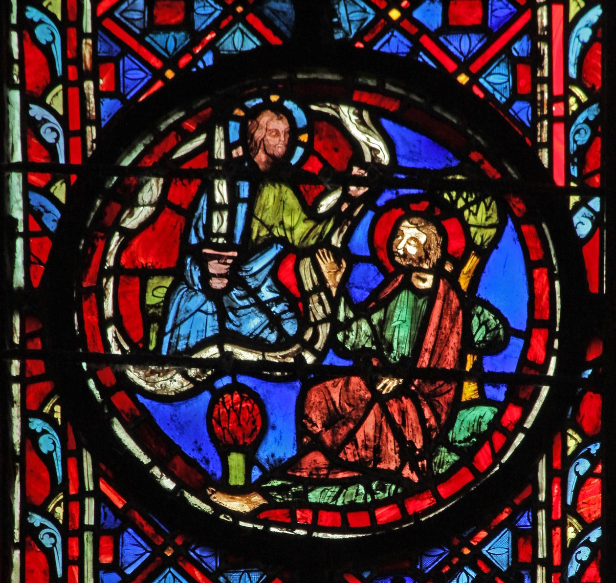 Window w11 Bůh říká Izraeli, že ho zničí mečem Jer XIV 11 od French School