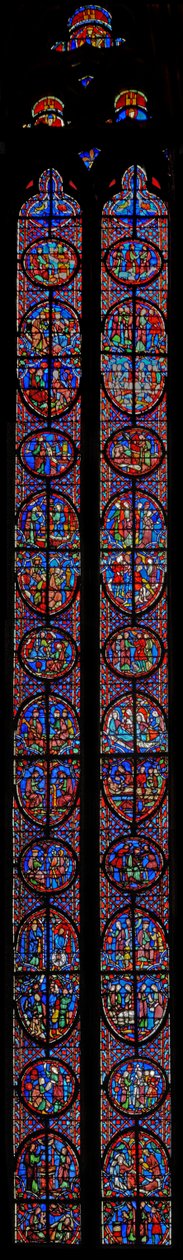 Window w11 Knihy Jeremiáše (L) a Tobiáše (R) od French School