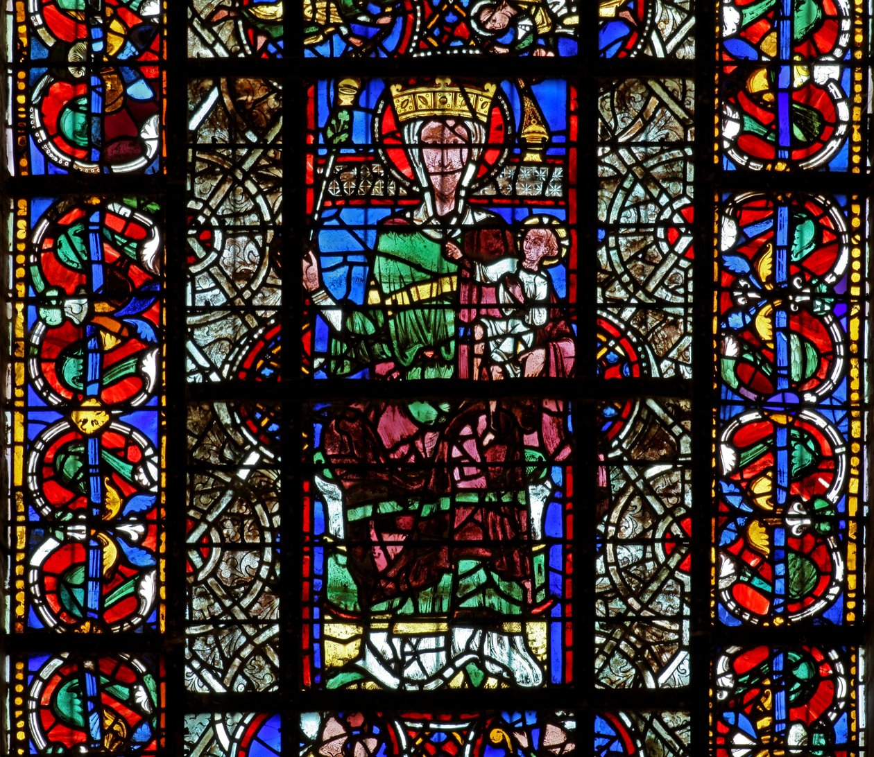 Okno w129 zobrazující Pannu a dítě od French School