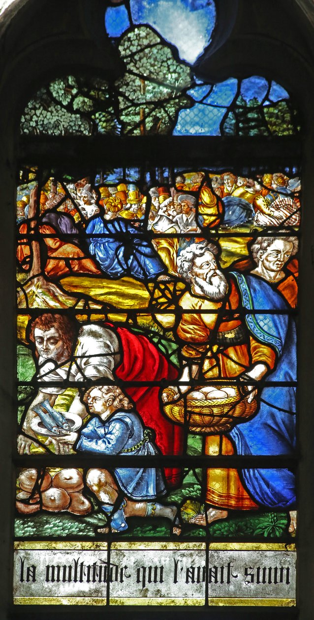 Okno w12 zobrazující detail ze Zázraku krmení 5000 od French School