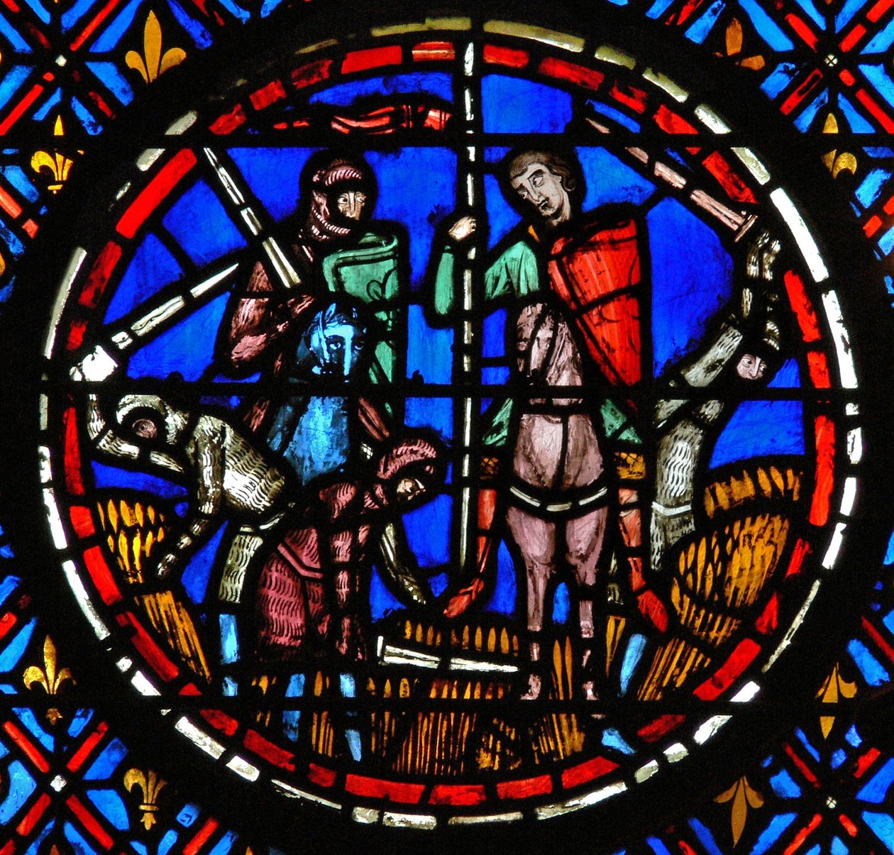 Okno w12 The Harvest srovnané se zemí Holophernovými vojáky Judith II 17 od French School