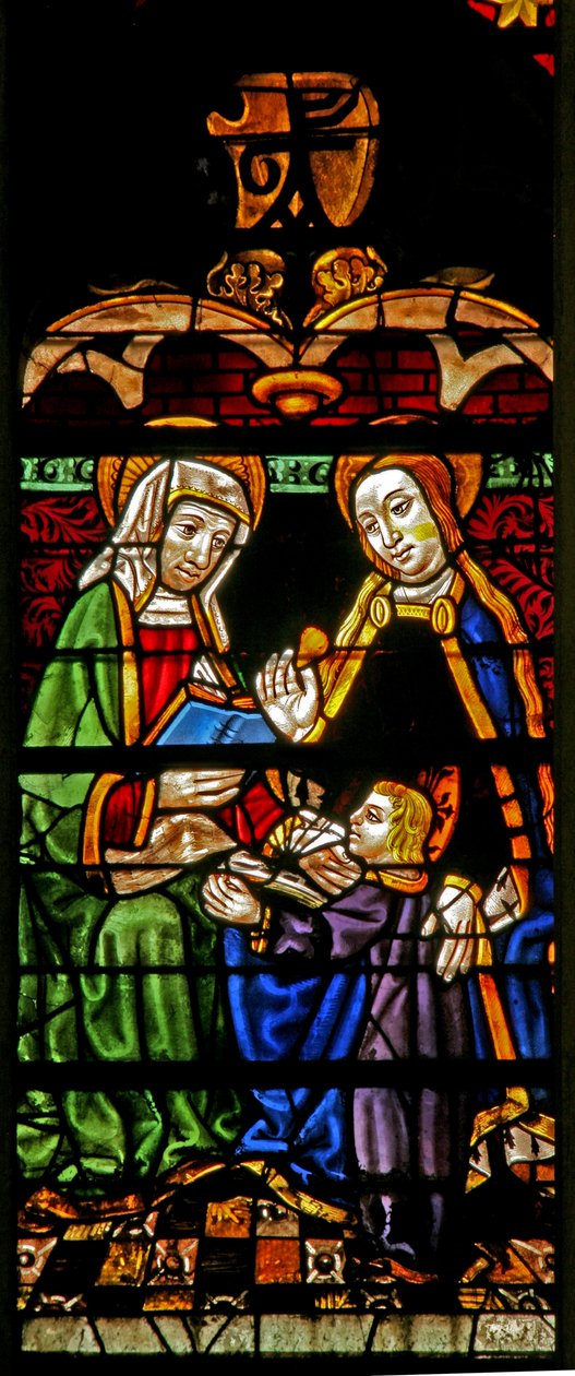 Okno w132 zobrazující Mary Salome? od French School