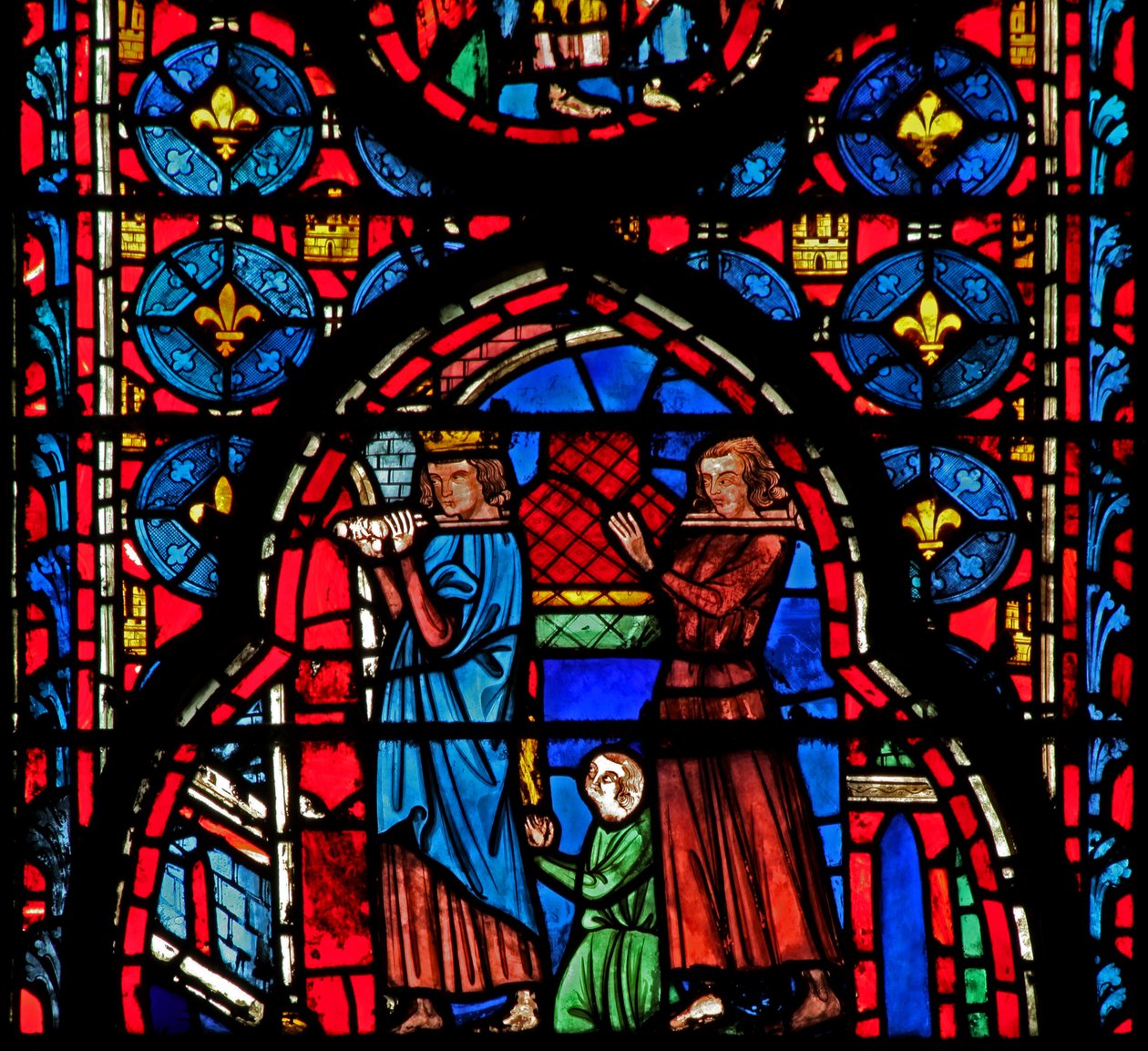Window w15 St Louis – a Robert dArtois nesou relikvie do Sens od French School