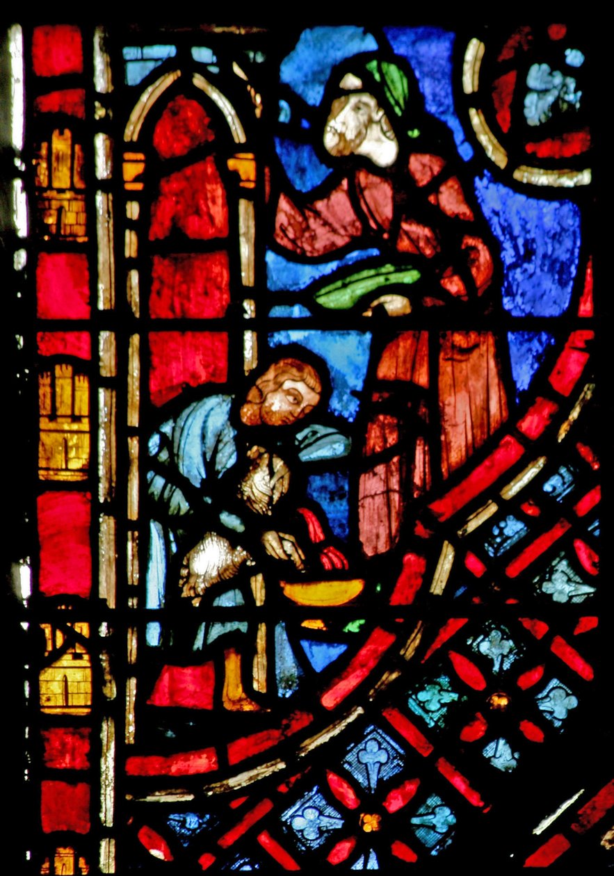 Window w2 Doors marked with the blood of the lamb Ex XII 22  od French School