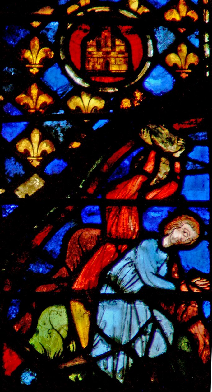 Window w3, který porušuje Sabat, je ukamenován Numb XV 35-36 od French School