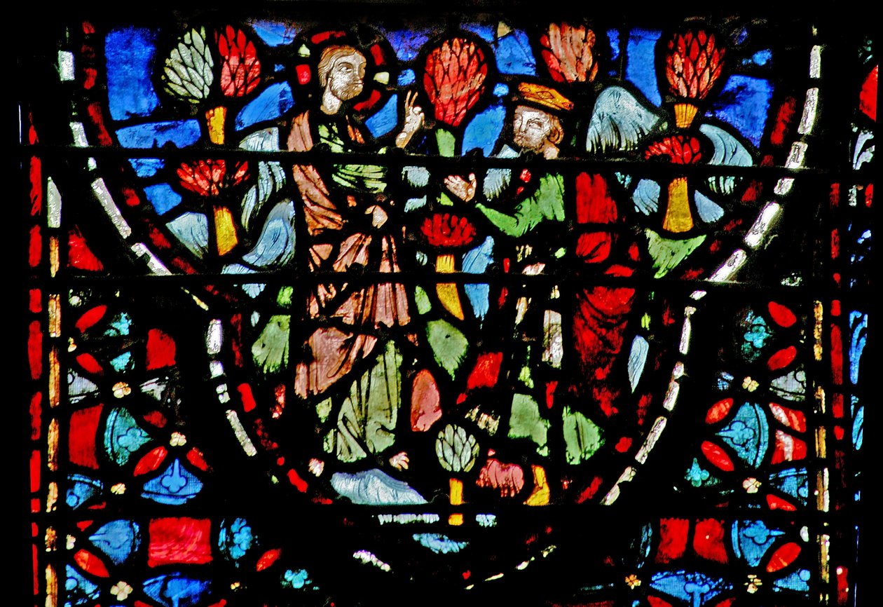 Window w4 Bůh mluví s Joshuou od French School