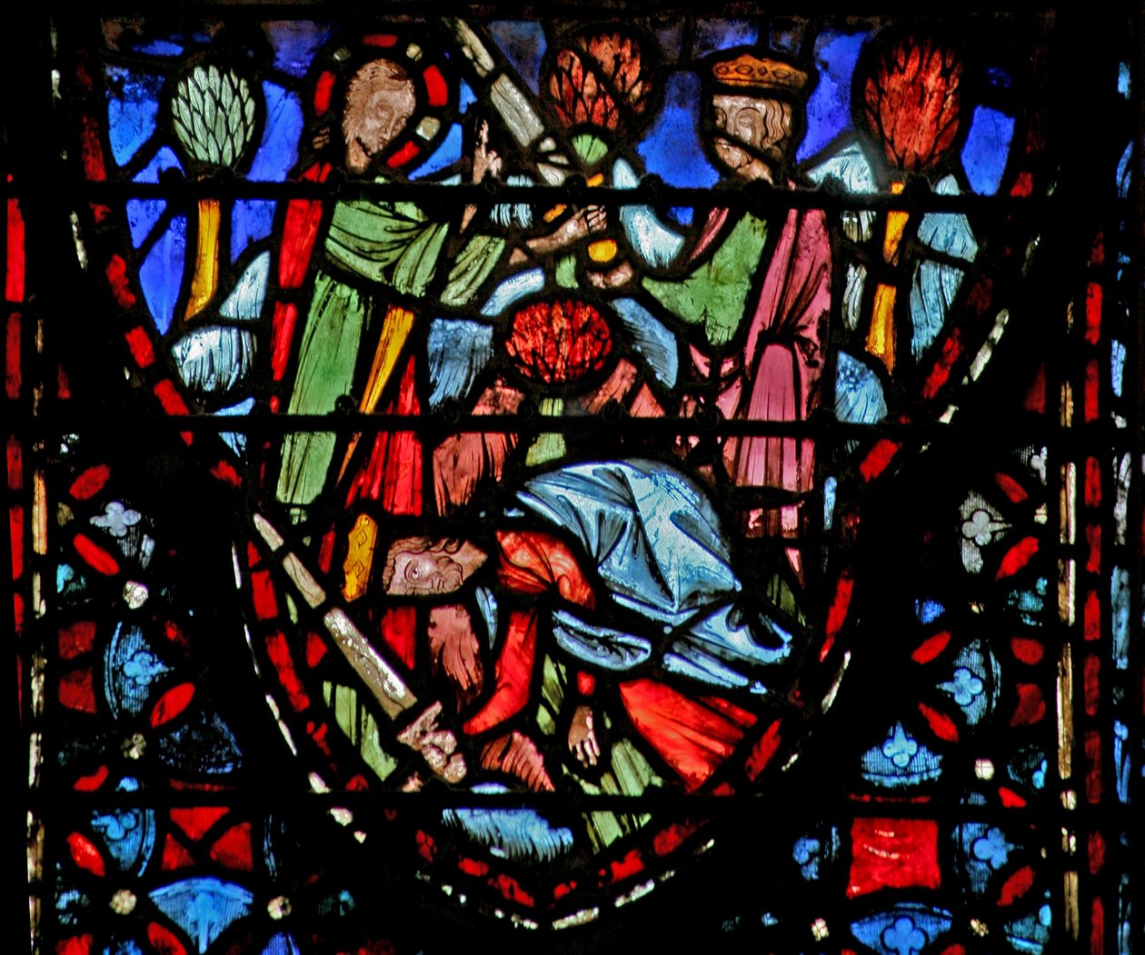 Okno w4 Gods soldier se zjeví Joshuovi, který padá na zem. Josh V 13-16 od French School