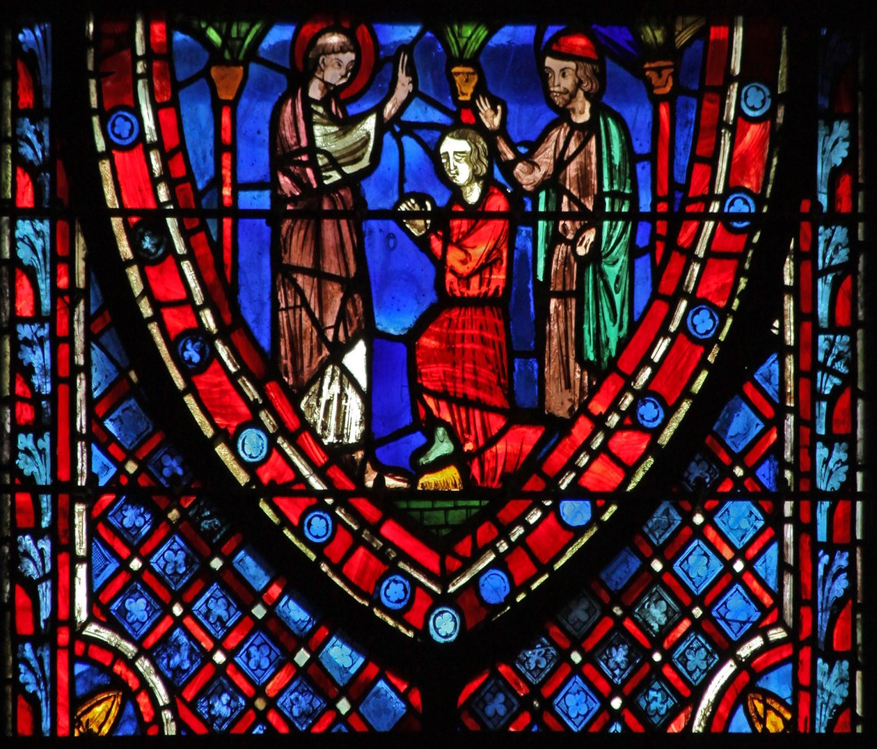 Okno w7 St John: s Aristodemem od French School