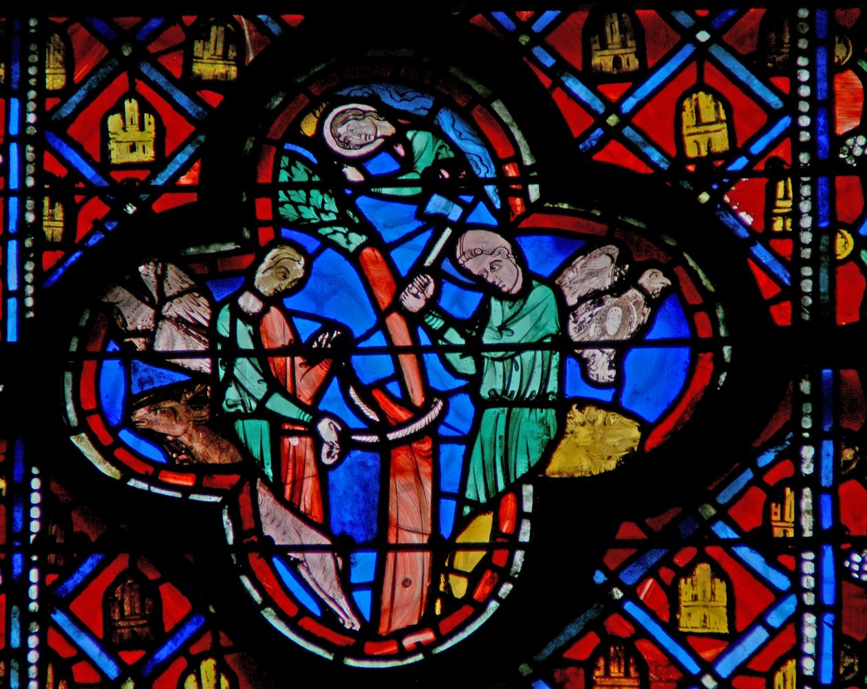 Window w9R Nabuchodonozorův sen: velký strom je pokácen. Dan IV 14 od French School