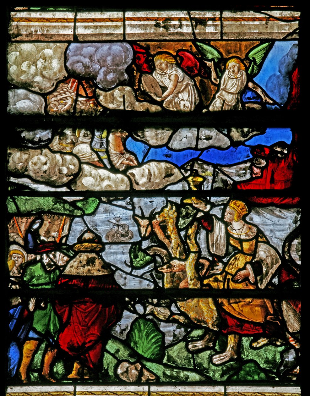 Okno w9 zobrazující scénu ze St Johns Book of the Revelation od French School