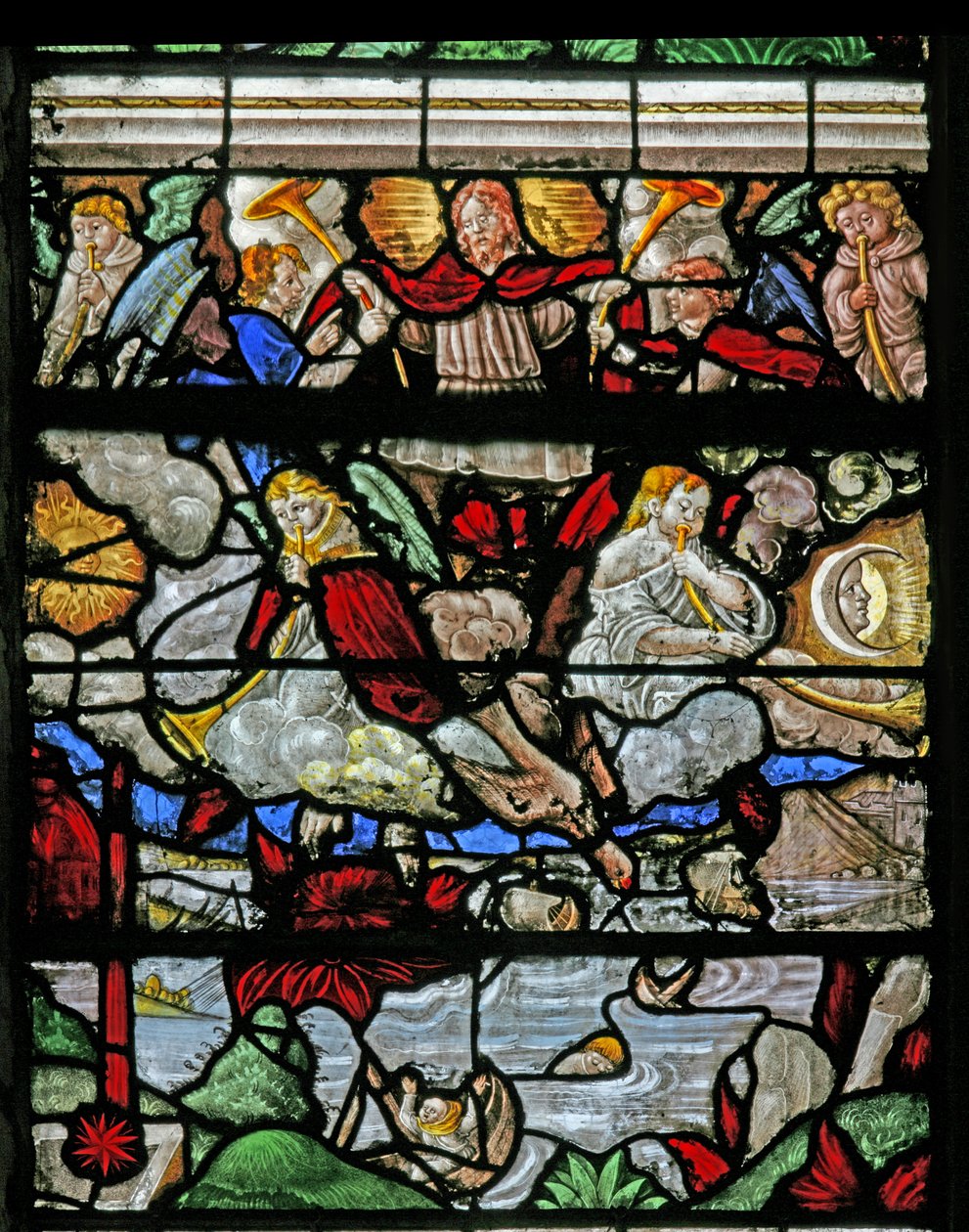 Okno w9 zobrazující scénu ze St Johns Book of the Revelation od French School