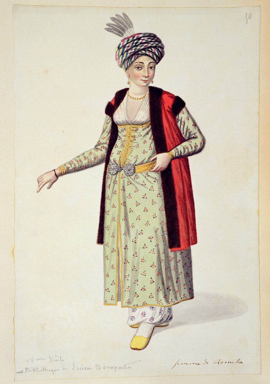 Žena z Rumelie, osmanské období, třetí čtvrtina 18. století (čb na papíře) od French School