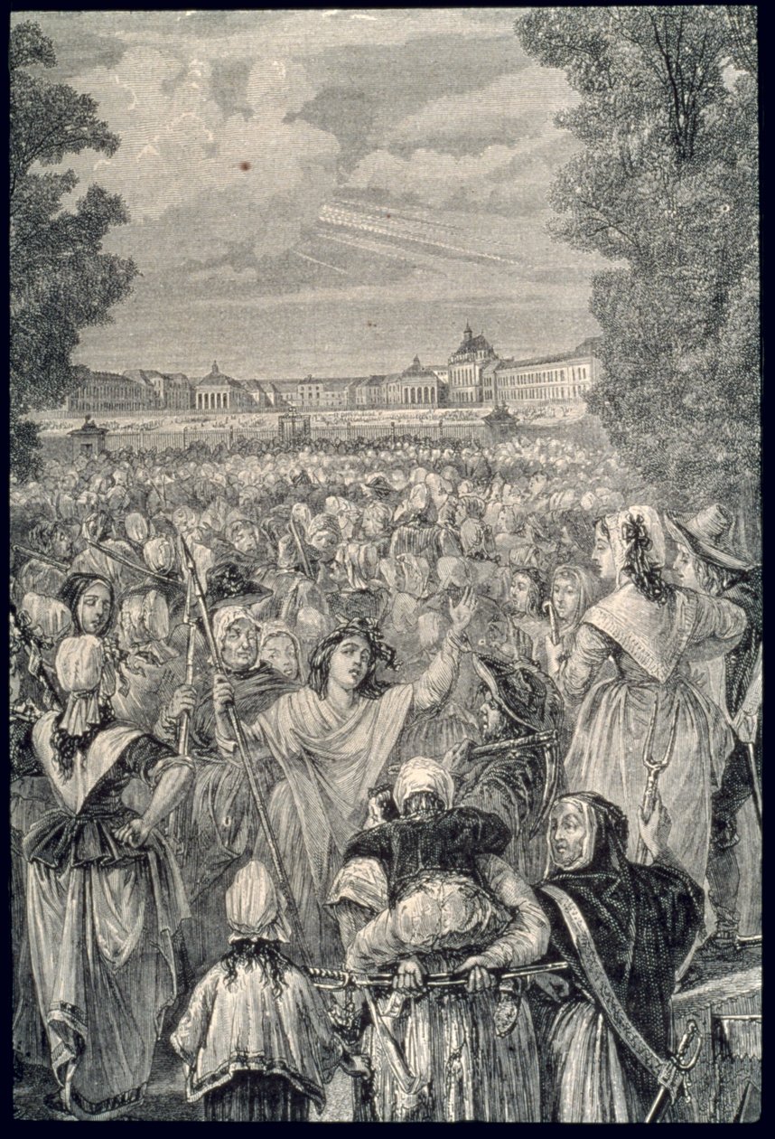 Pochod žen ve Versailles, 56. října 1789 od French School