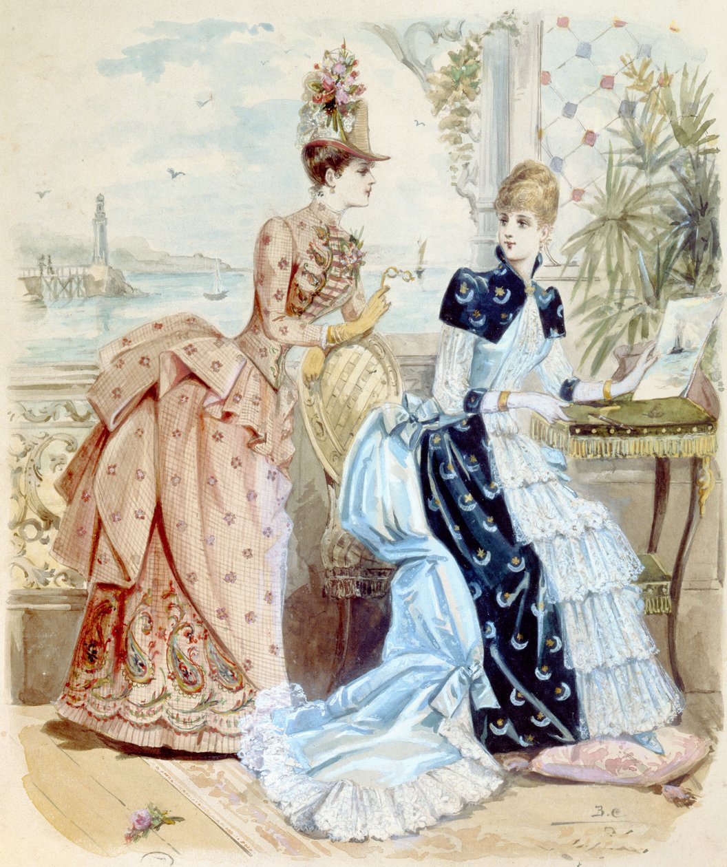 Ženy v letovisku u moře, 1885 od French School