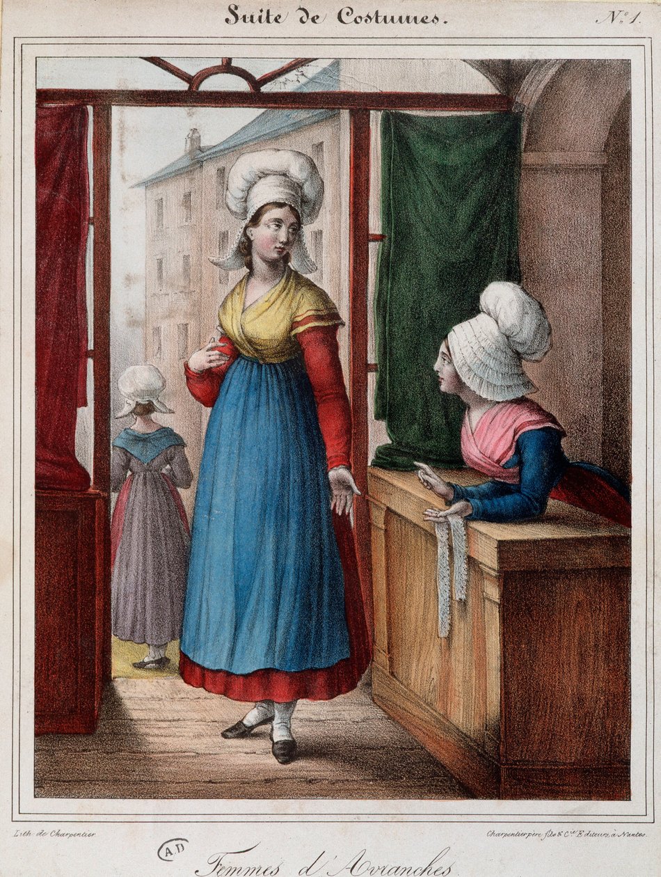 Ženy z Avranches (Manche) - litografie od French School