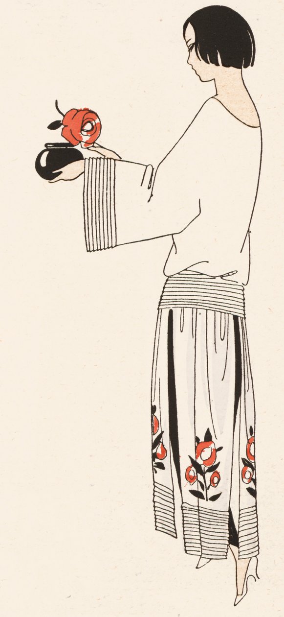 Dámská móda 20. let 20. století (barevná litografie) od French School